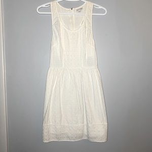 American Eagle white floral eyelet cutout dress
